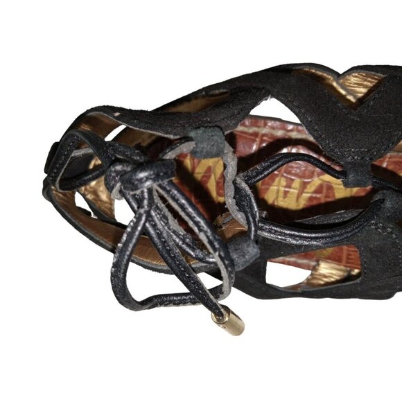Sam Edelman Womens Gemma Gladiator Sandals Black Ankle Strap Flat Heel sz 7 - Picture 6 of 10